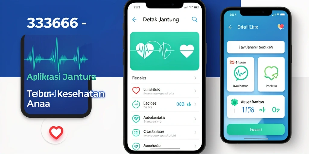 Antarmuka pengguna aplikasi 333666 menampilkan grafik detak jantung yang informatif.