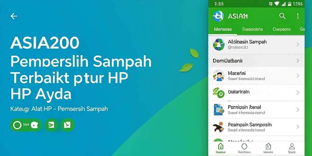 Screenshot utama ASIA200 dengan tampilan antarmuka pembersih sampah yang user-friendly.
