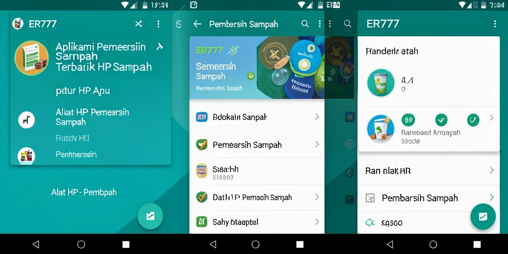 Tampilan antarmuka utama aplikasi Pembersih Sampah ER777.