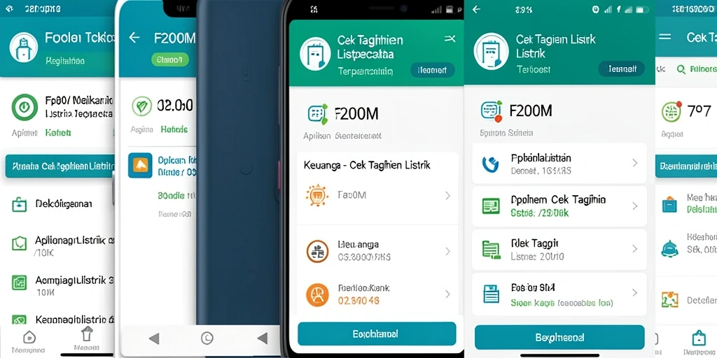 Tampilan antarmuka F200M untuk cek tagihan listrik yang mudah digunakan.