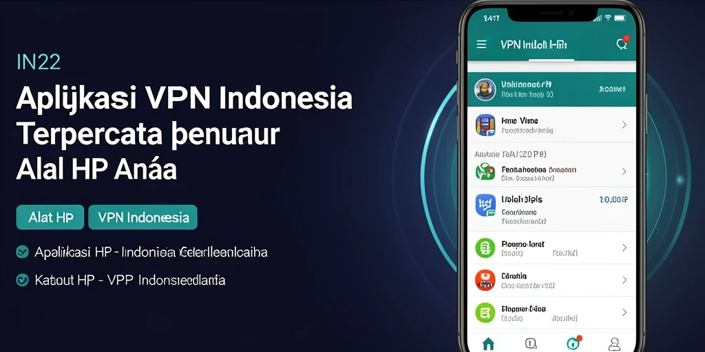 Screenshot aplikasi IN22 yang menunjukkan antarmuka VPN yang user-friendly.