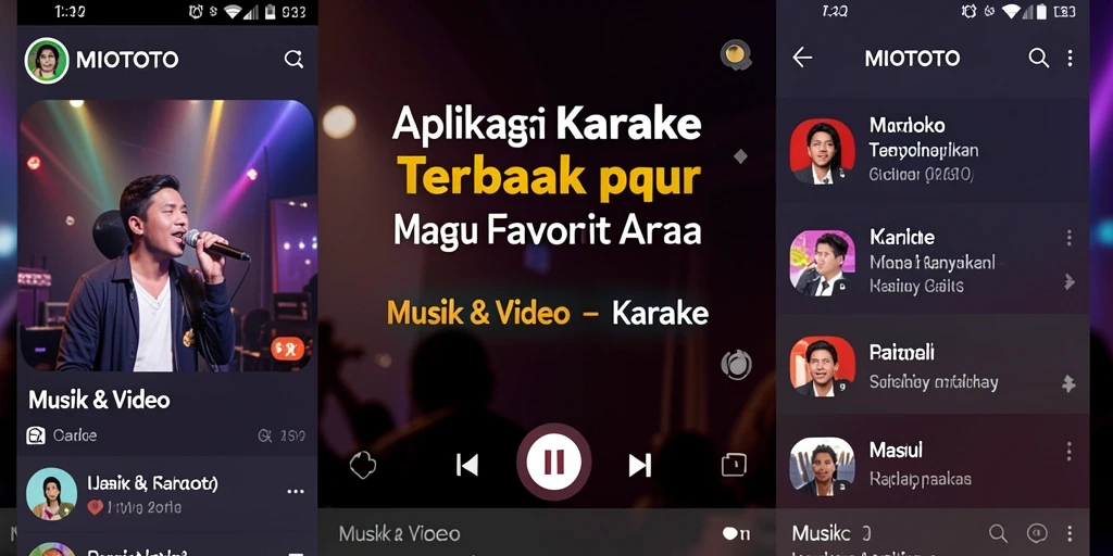 Tampilan antarmuka MIOTOTO dengan fungsi Karaoke intuitif.