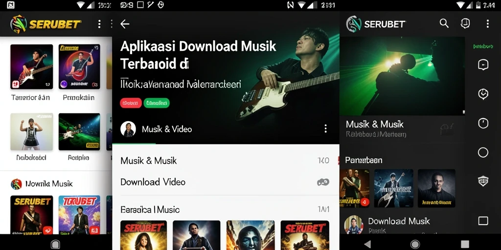 Antarmuka aplikasi SERUBET untuk unduh musik yang intuitif dan menarik.