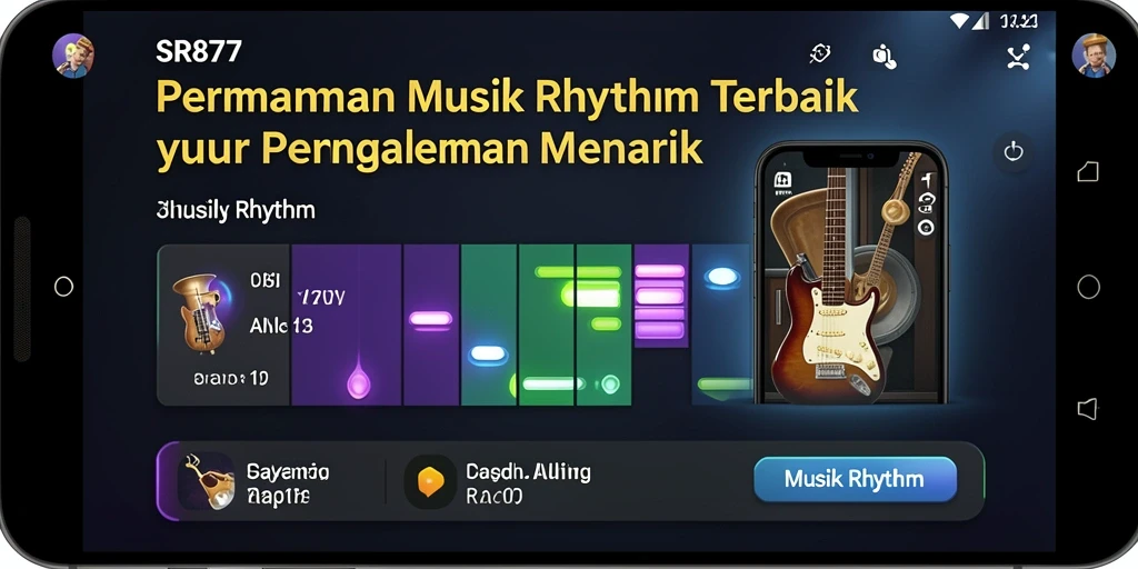 Tampilan antarmuka game Musik Rhythm yang menarik dan interaktif.