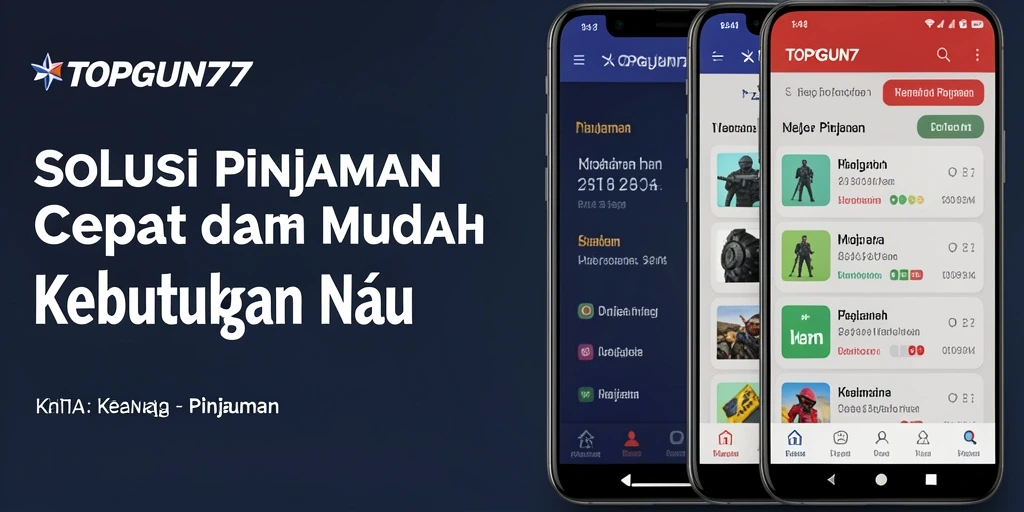 Tampilan antarmuka aplikasi TOPGUN77 untuk pengajuan pinjaman.