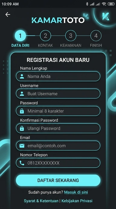 Cara Registrasi Akun Kamartoto untuk Pengguna Android